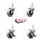 Service Caster 2 Inch Thermoplastic Wheel 1/2 Inch Threaded Stem Caster Set with 2 Brakes SCC SCC-TS05S210-TPRS-121315-2-SLB-2 - alternate 3